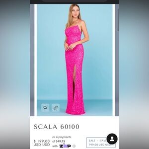 Scala Boutique Sz 0 Barbie Pink Sequins Dress